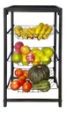 Ver imagem 3 de Fruteira Utilyse de Chão Cozinha Metal e Madeira 4 Andares Aramada Preto