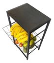 Ver imagem 2 de Fruteira Utilyse de Chão Cozinha Metal e Madeira 4 Andares Aramada Preto