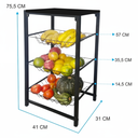 Ver imagem 4 de Fruteira Utilyse de Chão Cozinha Metal e Madeira 4 Andares Aramada Preto
