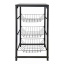 Ver imagem 1 de Fruteira Utilyse de Chão Cozinha Metal e Madeira 4 Andares Aramada Preto
