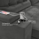 Ver imagem 7 de Sofá Retrátil Reclinável 3 Lugares 200cm Porta Copos e USB Embaúba Extra CabeCasa MadeiraOriginals