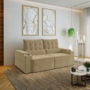 Ver imagem 2 de Sofá Retrátil Reclinável 3 Lugares 210cm Porta Copos e USB Embaúba Extra CabeCasa MadeiraOriginals