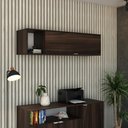 Ver imagem 2 de Armário Aéreo com Nicho e Porta Basculante 35x135x35cm Wlnp135 Nogal - Branco