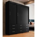 Ver imagem 1 de Guarda Roupa 3 Portas de Correr e 9 Gavetas Itapema Preto