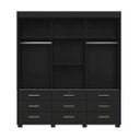 Ver imagem 2 de Guarda Roupa 3 Portas de Correr e 9 Gavetas Itapema Preto
