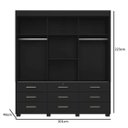 Ver imagem 3 de Guarda Roupa 3 Portas de Correr e 9 Gavetas Itapema Preto