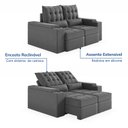 Ver mais imagens de Sofá Retrátil Reclinável 3 Lugares 210cm Porta Copos e USB Embaúba Extra CabeCasa MadeiraOriginals