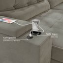Ver imagem 7 de Sofá Retrátil Reclinável 3 Lugares 210cm Porta Copos e USB Embaúba Extra CabeCasa MadeiraOriginals Cinza Claro Fosco