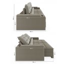 Ver imagem 6 de Sofá Retrátil Reclinável 3 Lugares 210cm Porta Copos e USB Embaúba Extra CabeCasa MadeiraOriginals Cinza Claro Fosco