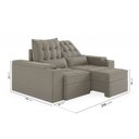 Ver imagem 5 de Sofá Retrátil Reclinável 3 Lugares 210cm Porta Copos e USB Embaúba Extra CabeCasa MadeiraOriginals Cinza Claro Fosco