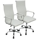 Ver imagem 1 de Kit 2 Cadeira Eames Esteirinha Presidente Escritório Alta Branca Preta Bege