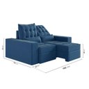 Ver imagem 3 de Sofá Retrátil e Reclinável 3 Lugares 190cm Embaúba Extra CabeCasa MadeiraOriginals Azul Diamante