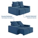 Ver imagem 5 de Sofá Retrátil e Reclinável 3 Lugares 190cm Embaúba Extra CabeCasa MadeiraOriginals Azul Diamante