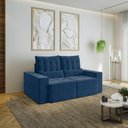 Ver imagem 2 de Sofá Retrátil e Reclinável 3 Lugares 190cm Embaúba Extra CabeCasa MadeiraOriginals Azul Diamante