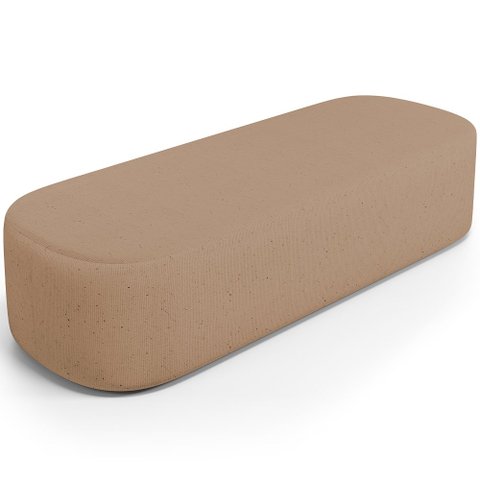 Puff Decorativo Orgânico para Living Quarto 140cm Doha W01 Linho Bege Escuro - Lyam Decor