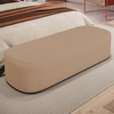 Ver imagem 2 de Puff Decorativo Orgânico para Living Quarto 140cm Doha W01 Linho Bege Escuro - Lyam Decor