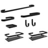 Suporte Kit de Acessório para Banheiro 8 Peças Preto - 1