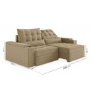 Ver imagem 5 de Sofá Retrátil Reclinável 3 Lugares 220cm Porta Copos e USB Embaúba Extra CabeCasa MadeiraOriginals Bege Palha Diamante