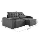Ver imagem 5 de Sofá Retrátil Reclinável 3 Lugares 220cm Porta Copos e USB Embaúba Extra CabeCasa MadeiraOriginals Cinza Diamante