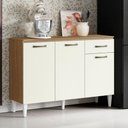Ver imagem 6 de Balcao com Tampo 3p 1g 120 Cm Mdp Atenas Atacama Off White Armoveis