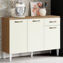 Ver imagem 2 de Balcao com Tampo 3p 1g 120 Cm Mdp Atenas Atacama Off White Armoveis