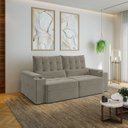 Ver imagem 2 de Sofá Retrátil Reclinável 3 Lugares 220cm Porta Copos e USB Embaúba Extra CabeCasa MadeiraOriginals