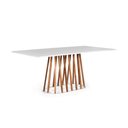 Ver imagem 1 de Mesa de Jantar Retangular 6 Lugares 180x90cm Base Madeira Gabi Branca - Straub Web