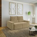 Ver imagem 2 de Sofá Retrátil e Reclinável 3 Lugares 190cm Embaúba Extra CabeCasa MadeiraOriginals Bege Palha Diamante
