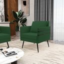 Ver imagem 2 de Kit 02 Poltronas Mari Veludo Verde Pés Palito de Ferro Preto - D’Rossi