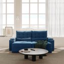 Ver imagem 3 de Sofá Retrátil Reclinável 4 Lugares 240cm Porta Copos e USB Embaúba Extra CabeCasa MadeiraOriginals Azul Diamante