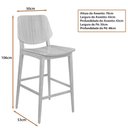 Ver imagem 4 de Banqueta Tami Assento em Couro Sintético Base Fixa sem Encosto 70cm Amadeirado Sallar Home
