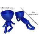 Ver imagem 5 de Kit 2 Vasos Preguiçosos Suculentas Decoração 19 Cm Decorativo Azul Metálico
