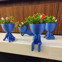 Ver imagem 3 de Kit 2 Vasos Preguiçosos Suculentas Decoração 19 Cm Decorativo Azul Metálico