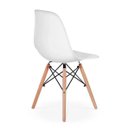 Ver imagem 5 de Conjunto Mesa 4 Cadeiras Brancas Eames Eiffel 90cm Base Madeira Tampo Branco