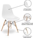 Ver imagem 7 de Conjunto Mesa 4 Cadeiras Brancas Eames Eiffel 90cm Base Madeira Tampo Branco