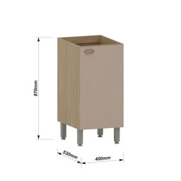 Balcão de Cozinha sem Tampo 40cm 1 Porta Classic Luciane Móv Freijó-petala Rosa - 4