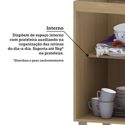 Balcão de Cozinha sem Tampo 40cm 1 Porta Classic Luciane Móv Freijó-petala Rosa - 7