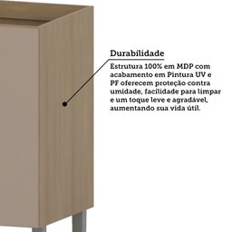 Balcão de Cozinha sem Tampo 40cm 1 Porta Classic Luciane Móv Freijó-petala Rosa - 6