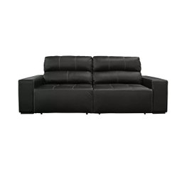 Sofá Retrátil e Reclinável de Couro Atami 2,30 M Preto Pigmentado - Mempra Design - 1