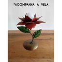 Ver imagem 1 de Castiçal de Ferro Simples Barato para Decoração de Aparador e Mesa de Festa - Vermelho