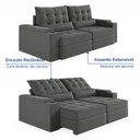 Ver mais imagens de Sofá Retrátil e Reclinável 4 Lugares 240cm Porta Copos e USB Embaúba Extra CabeCasa MadeiraOriginals