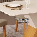 Ver imagem 3 de Sala de Jantar Mesa Rubi com Vidro e 6 Cadeiras Nara DJ Móveis