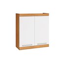 Ver imagem 1 de Armário Aéreo P/ Cozinha Burguesa Premium C/ 2 Portas 80cm Freijó/branco - Nesher