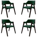 Ver imagem 1 de Kit 4 Cadeiras Sala de Jantar e Jogos Carteados Madeira Maciça Poker Veludo Verde/tabaco G42 - Gran