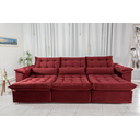 Ver imagem 3 de Sofá Retrátil e Reclinável Ipanema 2,10m em Tecido Veludo C/ 03 Módulos - Montagem Inclusa