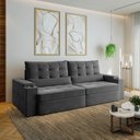 Ver imagem 1 de Sofá Retrátil Reclinável 4 Lugares 270cm Porta Copos e USB Embaúba Extra CabeCasa MadeiraOriginals