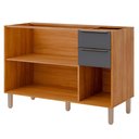 Ver imagem 2 de Balcão Divina 120 Cm sem Tampo 3 Portas 2 Gavetas - Cinamomo/titanium