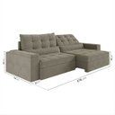 Ver imagem 5 de Sofá Retrátil Reclinável 4 Lugares 270cm Porta Copos e USB Embaúba Extra CabeCasa MadeiraOriginals Cinza Claro Fosco