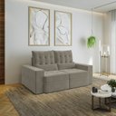 Ver imagem 2 de Sofá Retrátil e Reclinável 3 Lugares 190cm Embaúba Extra CabeCasa MadeiraOriginals Cinza Claro Fosco