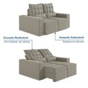 Ver imagem 5 de Sofá Retrátil e Reclinável 3 Lugares 190cm Embaúba Extra CabeCasa MadeiraOriginals Cinza Claro Fosco